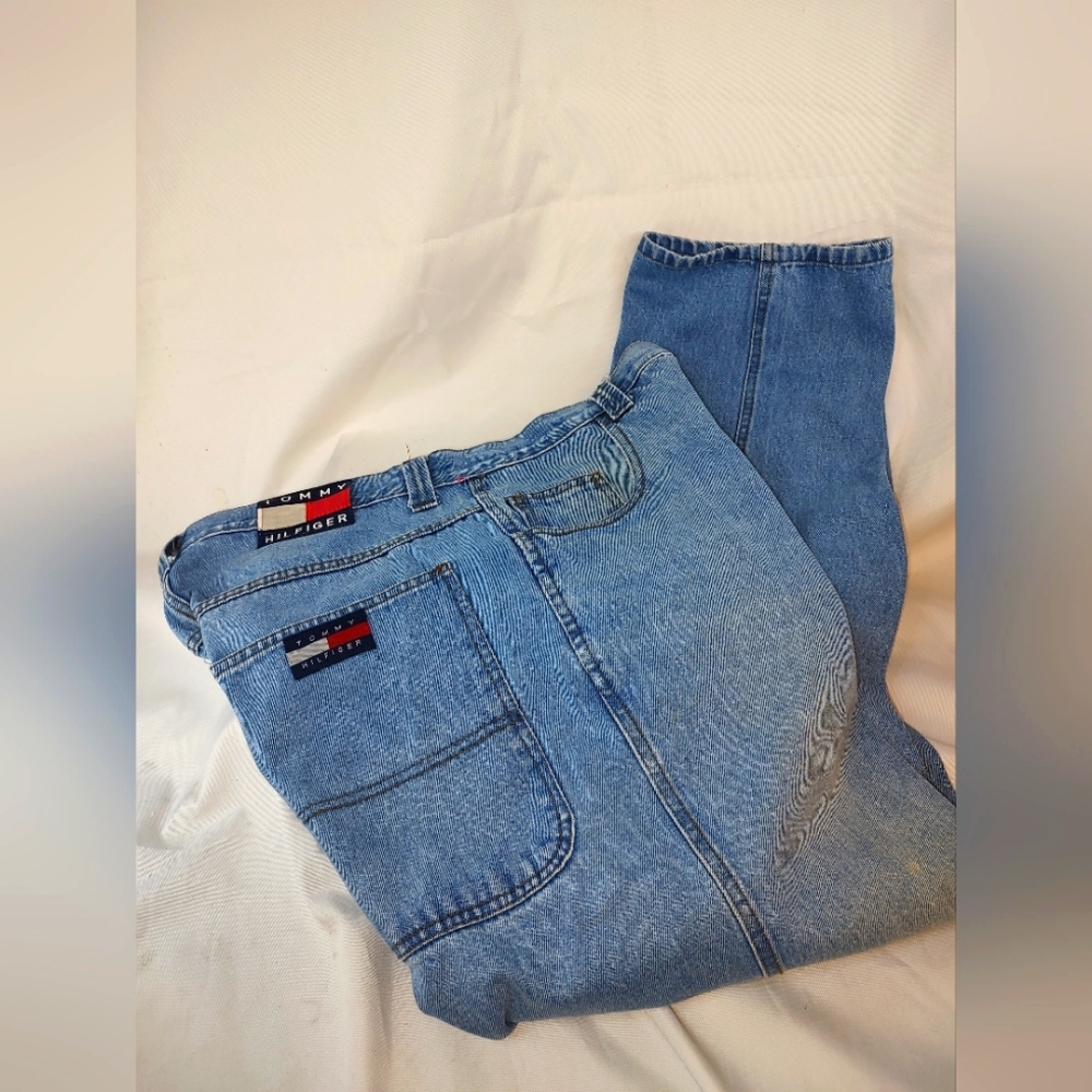 Vintage 90's Men's Tommy Hilfiger Denim Jeans, Flag Patch, Size 40